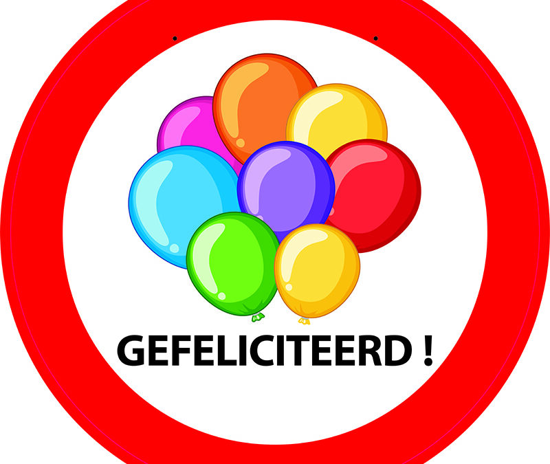 Feestbord Gefeliciteerd