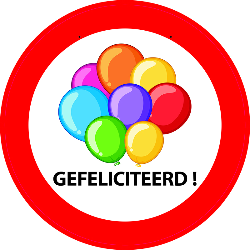 Feestbord Gefeliciteerd