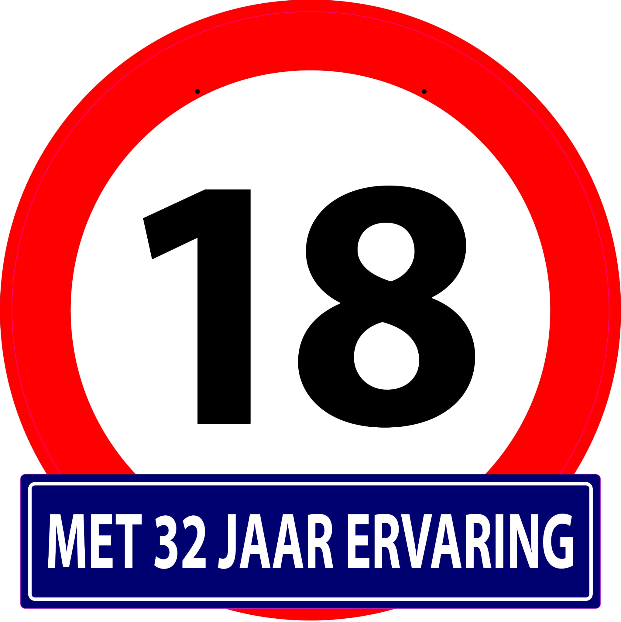 Feestbord 18 met 32 jaar ervaring